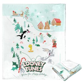 Warner Bros. Looney Tunes Silk Touch Throw Blanket, 50" x 60", Looney Holidays