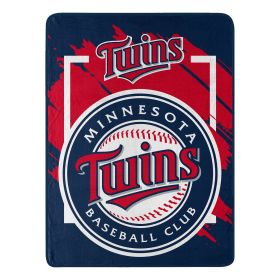 TWINS OFFICIAL MLB "Walk off" Micro Raschel Throw Blanket; 46" x 60"