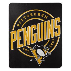 Penguins OFFICIAL NHL "Campaign" Fleece Throw Blanket; 50" x 60"