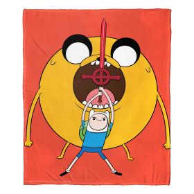 Adventure Time; Round Boy Aggretsuko Comics Silk Touch Throw Blanket; 50" x 60"