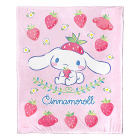 Cinnamoroll; Sweet As Strawberries Aggretsuko Comics Silk Touch Throw Blanket; 50" x 60"