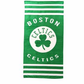 Celtics OFFICIAL National Basketball Association; "Stripe" 30"x 60" Beach Towel - by The Northwest Company