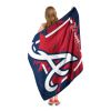 BRAVES OFFICIAL MLB "Walk off" Micro Raschel Throw Blanket; 46" x 60"