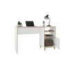 Manhattan Comfort Minetta 2-Shelf Mid-Century Office Desk in White