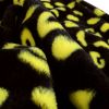 Printed Faux Rabbit Fur Throw; Lightweight Plush Cozy Soft Blanket; 50&quot;x60&quot; Black Leopard