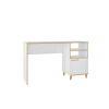 Manhattan Comfort Minetta 2-Shelf Mid-Century Office Desk in White